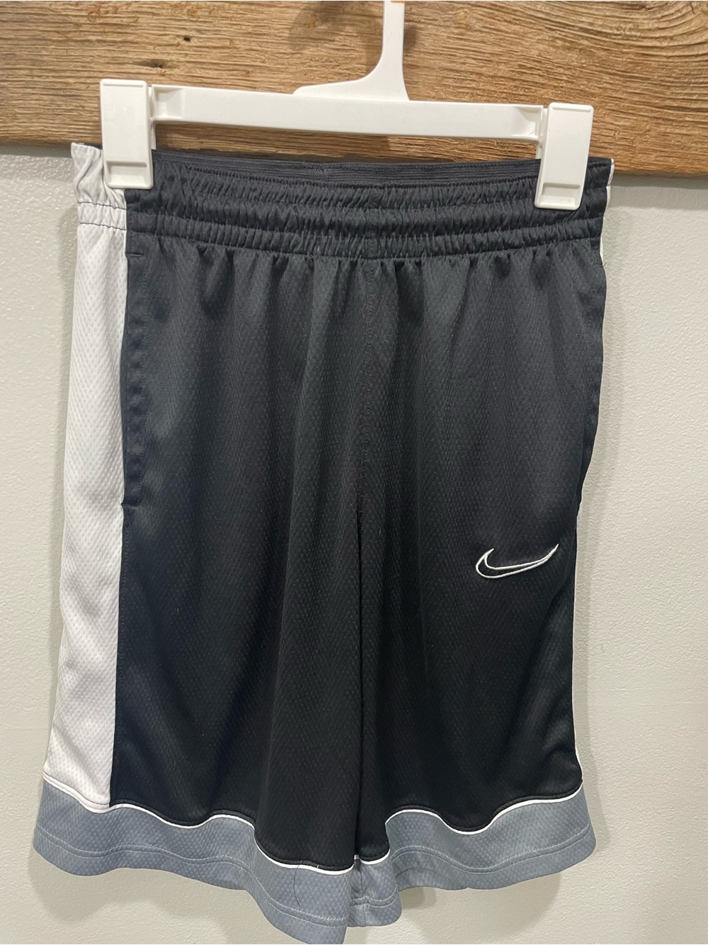 Nike Black and White Athletic Shorts with Gray Trim size small